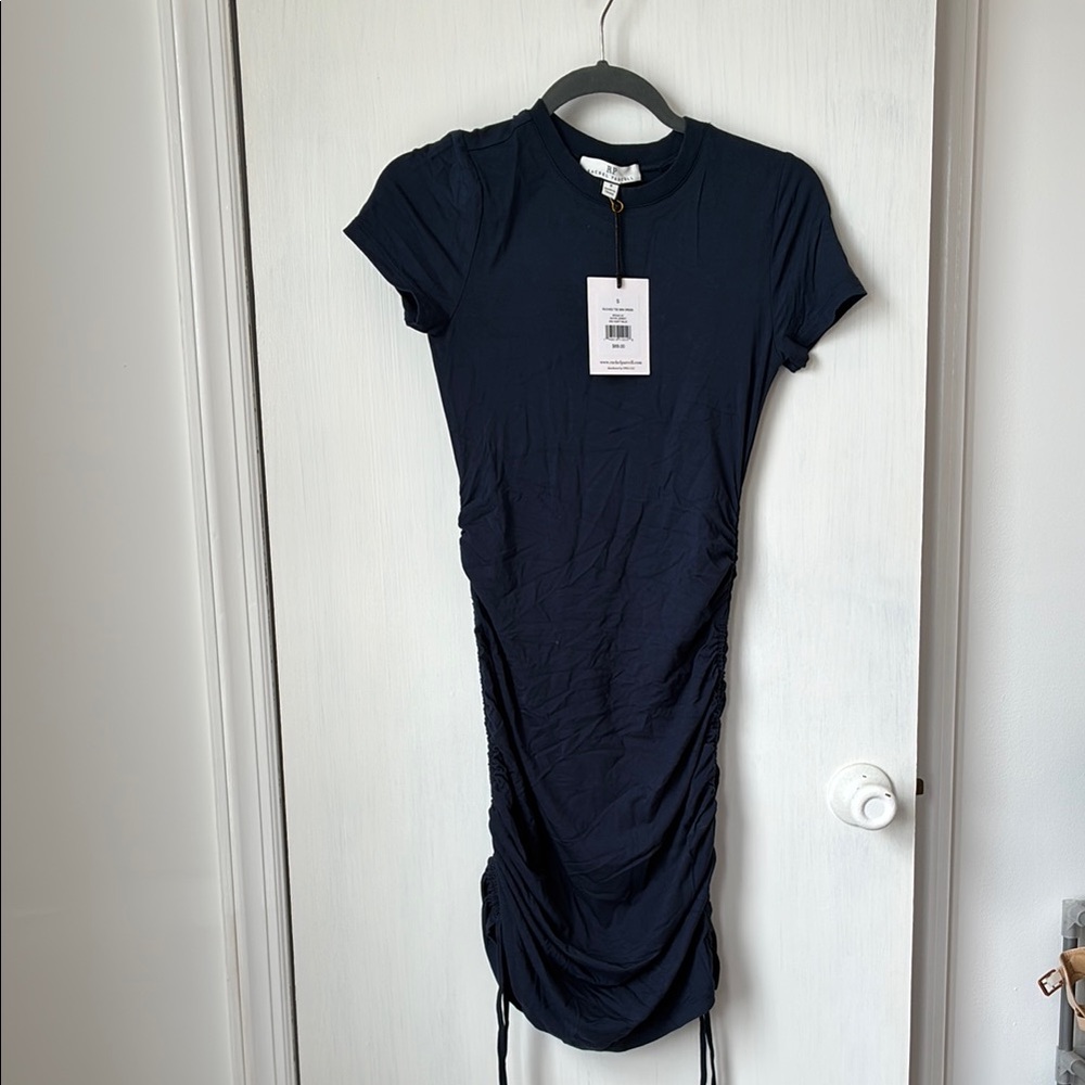 NWT Rachel Parcell NAVY Bodycon  RUCHED Mini Dress